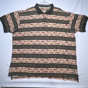 Woolrich Mens 2XL Fly Fishing Trout Polo‎ Shirt Dad Outdoor Theme